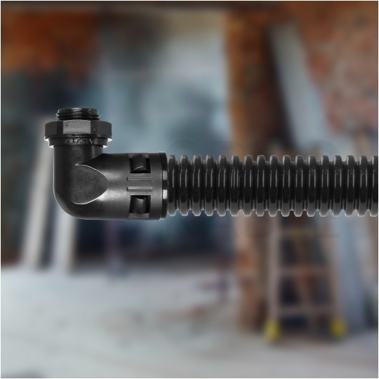 Dławik Dławnica poliamidowa M20x1,5 kątowa 90° do rur karbowanych Ana-Quick roz.17 IP65 ANAMET