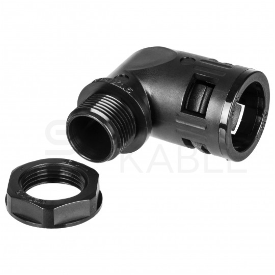 Dławik Dławnica poliamidowa M25x1,5 kątowa 90° do rur karbowanych Ana-Quick roz.17 IP65 ANAMET