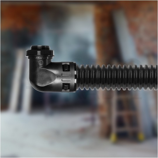 Dławik Dławnica poliamidowa M25x1,5 kątowa 90° do rur karbowanych Ana-Quick roz.23 IP65 ANAMET