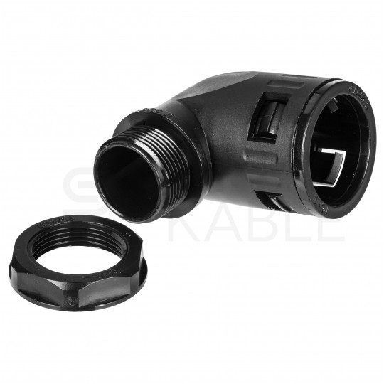 Dławik Dławnica poliamidowa M25x1,5 kątowa 90° do rur karbowanych Ana-Quick roz.23 IP65 ANAMET