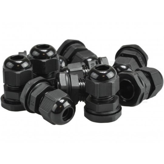 Dławik kablowy Dławnica izolacyjna plastikowa PG7 H czarna IP68