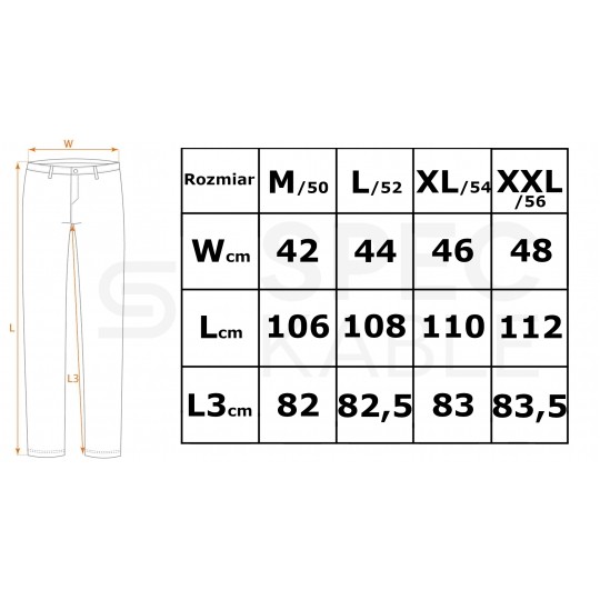 Długie spodnie monterskie, robocze 5-kieszeniowe DENIM jeansowe rozmiar M/50 NEO 81-229-M