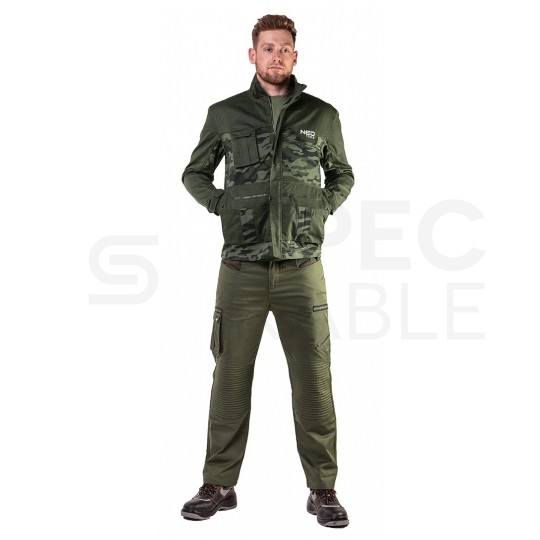 Długie spodnie monterskie, robocze CAMO Olive rozmiar M/50 NEO 81-222-M