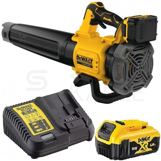Dmuchawa akumulatorowa, wentylator osiowy, silnik bezszczotkowy 18V + 1x akumulator Li-Ion XR 5.0Ah (w zestawie z ładowarką) 200km/h DCMBL562P1 DeWALT