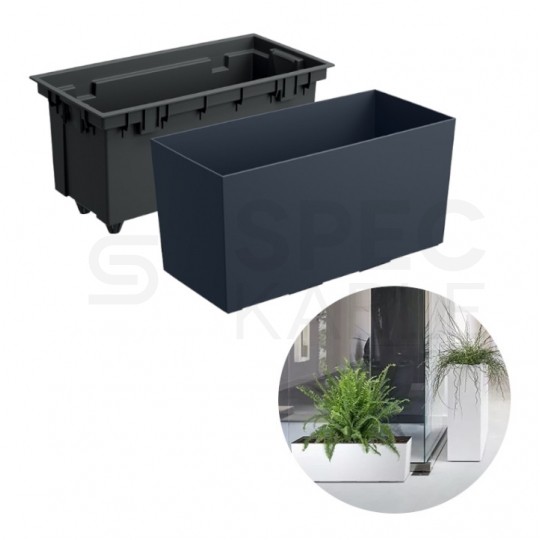Doniczka Urbi Case, donica antracyt z wkładem 12L 395x185x195mm Prosperplast