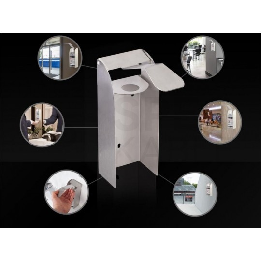 Dozownik łokciowy do płynów, żeli i mydła ze stali nierdzewnej