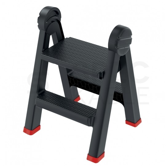 Drabina warsztatowa dwustronna, podest stołek składany 2 stopnie Kistenberg KLD4565