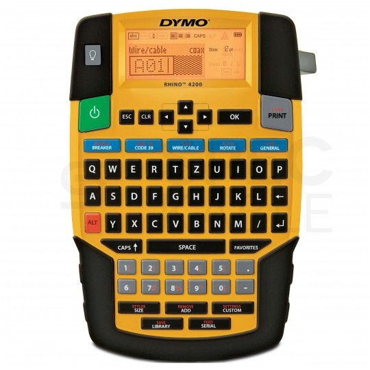 Drukarka etykiet DYMO Rhino 4200 dla elektryka, instalatora, przemysłu [s0955990] + taśma DYMO IND 12mm