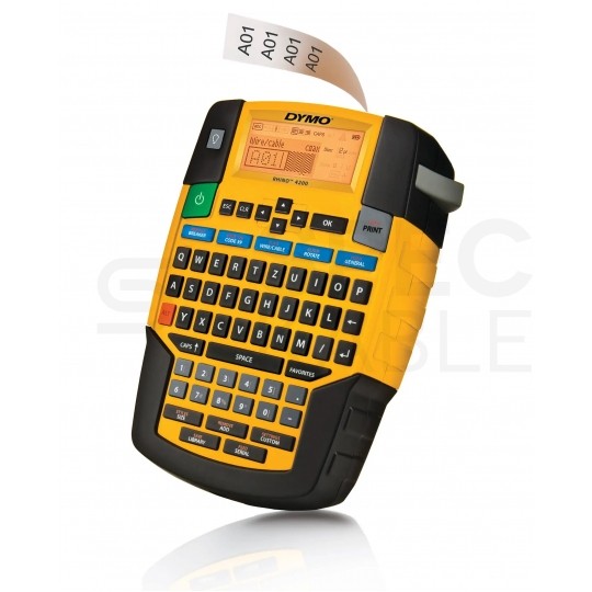 Drukarka etykiet DYMO Rhino 4200 dla elektryka, instalatora, przemysłu [s0955990] + taśma DYMO IND 12mm