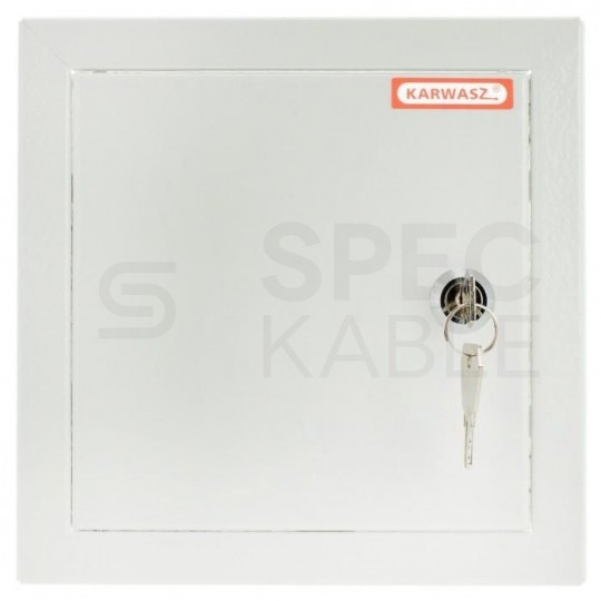Drzwiczki rewizyjne 15x15 metalowe białe 150x150mm, z zamkiem