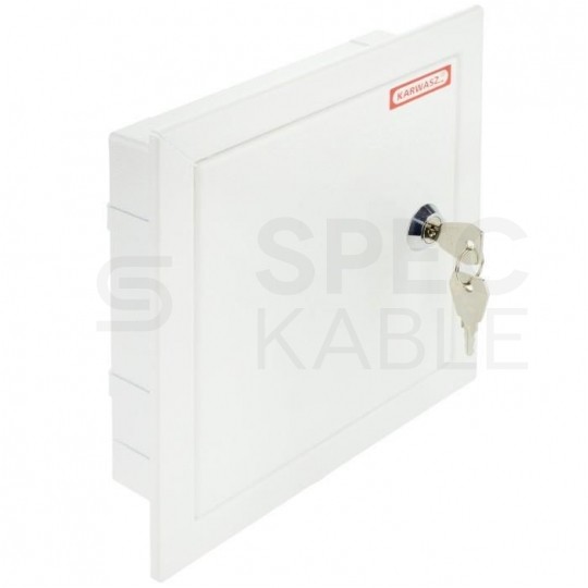 Drzwiczki rewizyjne 15x15 metalowe białe 150x150mm, z zamkiem