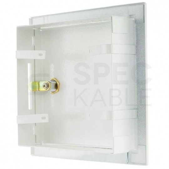 Drzwiczki rewizyjne 15x15 metalowe białe 150x150mm, z zamkiem