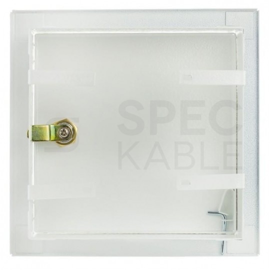 Drzwiczki rewizyjne 15x15 metalowe białe 150x150mm, z zamkiem