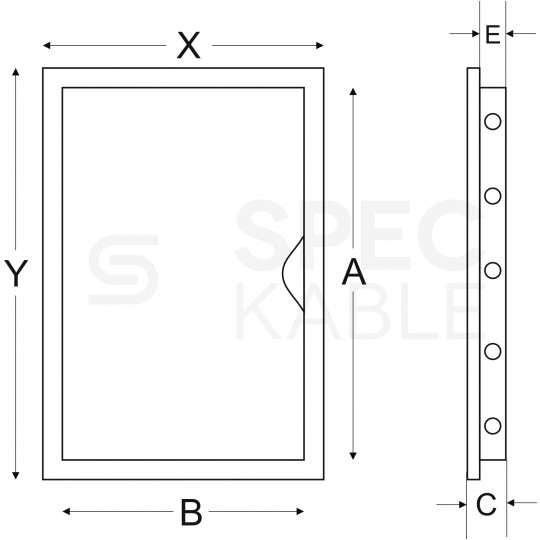 Drzwiczki rewizyjne 25x40 plastikowe białe 250x400mm, bez zamka ABS airRoxy 02-817a