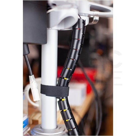 Elastyczny organizer biurkowy typu CABLEZIP maskownica do kabli i przewodów 2,6m 20mm czarny