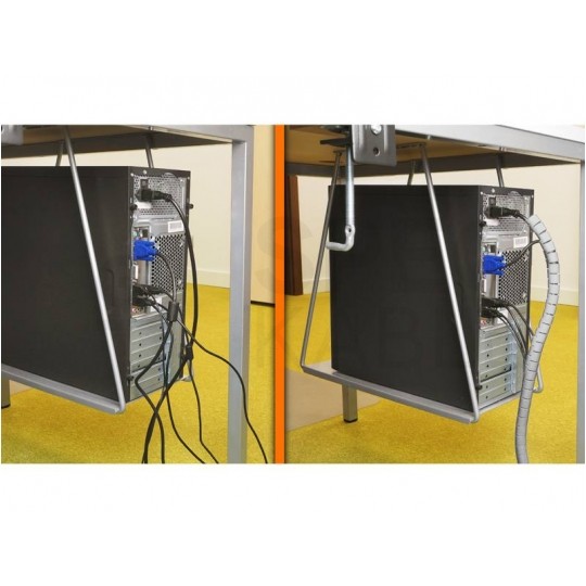 Elastyczny organizer biurkowy typu CABLEZIP maskownica do kabli i przewodów 2,6m 20mm szary