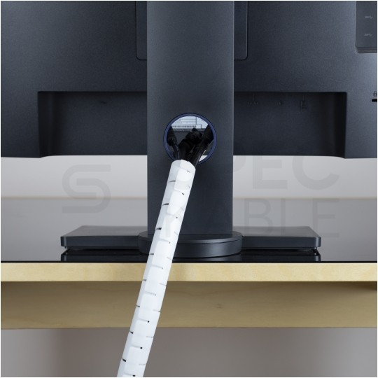 Elastyczny organizer biurkowy typu CABLEZIP maskownica do kabli i przewodów 2m 25mm biały NEKU