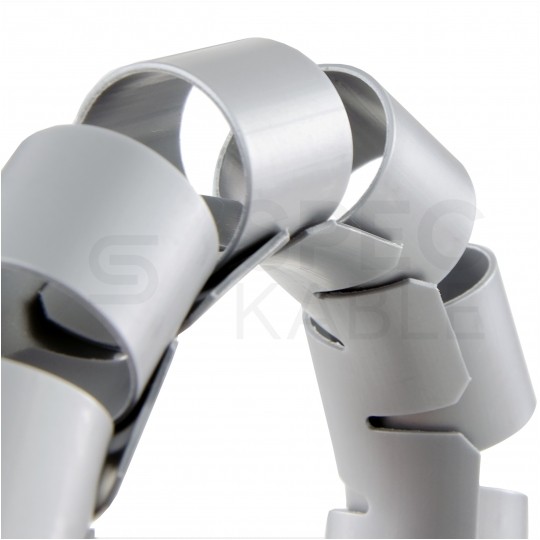 Elastyczny organizer biurkowy typu CABLEZIP maskownica do kabli i przewodów 2m 30mm szary NEKU