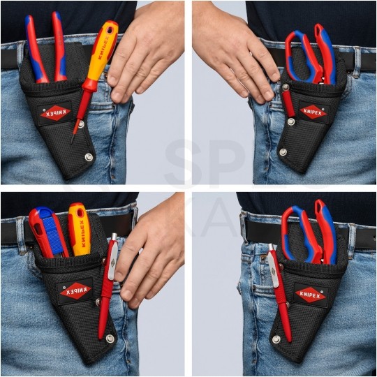 Etui Uchwyt narzędziowy Kieszeń uniwersalna do mocowania na pasku do 3szt. Narzędzi Ręcznych KNIPEX 00 19 75 LE