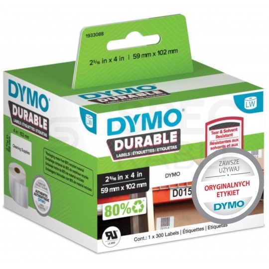 Etykiety odporne DYMO LW Durable 59x102mm białe polipropylenowe [1933088] ORYGINALNE 1 rolka x 300szt.
