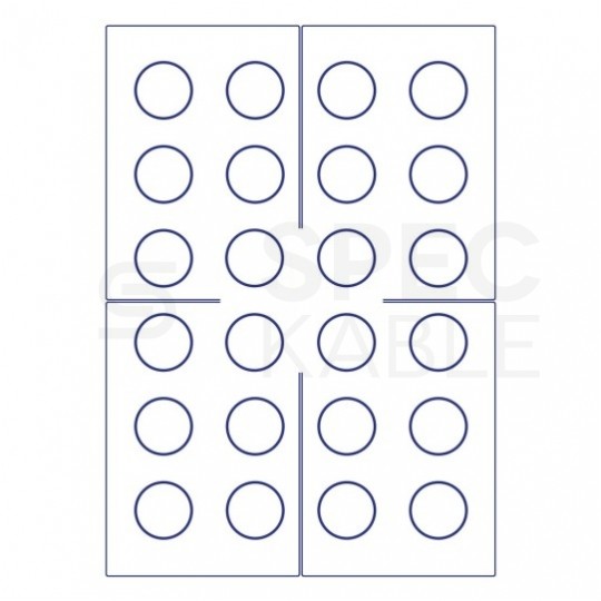 Etykiety tabliczki inspekcyjne okrągłe śred. 30,0mm białe poliestrowe plomby zabezpieczające (240 etykiet na 10 arkuszach) AVERY Zweckform L7806-10