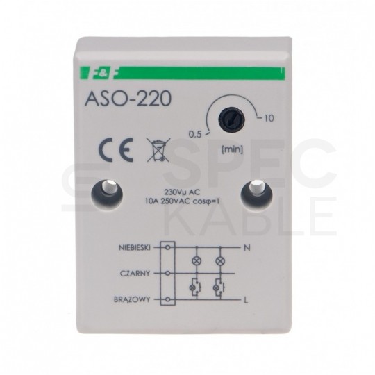 F&F Automat schodowy natynkowy 10A 0,5-10min 230V AC