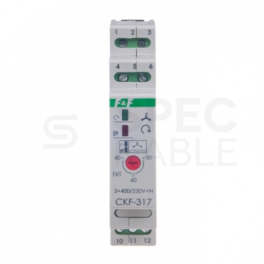 F&F Czujnik kolejności i zaniku fazy z regulowanym progiem asymetrii napięciowej CKF-317