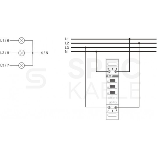 F&F Lampka modułowa sygnalizacyjna (kontrolna) LED 3x Czerwona 3-fazowa 230/400V AC/DC