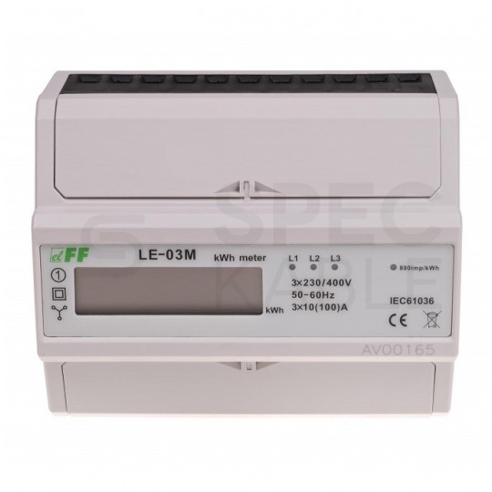 F&F Licznik zużycia energii elektrycznej MID 3-fazowy 100A z wyświetlaczem LCD LE-03M