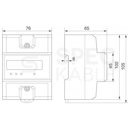 F&F Licznik zużycia energii elektrycznej MID 3-fazowy 5/80A 4-modułowy z wyświetlaczem LCD WZE-3