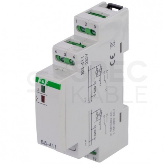 F&F Przekaźnik bistabilny modułowy BIS-411 230V 16A na szynę DIN TH35