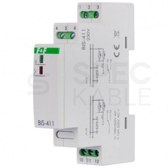 F&F Przekaźnik bistabilny modułowy BIS-411 230V 16A na szynę DIN TH35