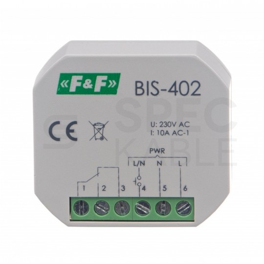 F&F Przekaźnik bistabilny podtynkowy BIS-402 10A 230V