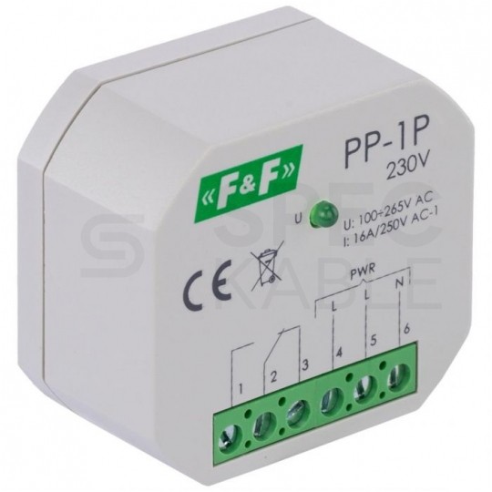 F&F Przekaźnik elektromagnetyczny dopuszkowy PP-1P 230V 16A