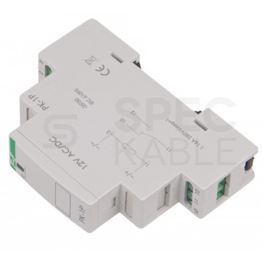 F&F Przekaźnik elektromagnetyczny modułowy PK-1P 12V 16A na szynę DIN TH35