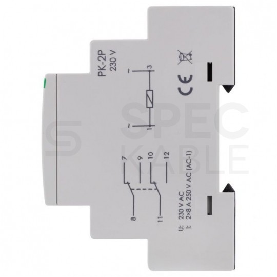 F&F Przekaźnik elektromagnetyczny modułowy PK-2P 230V 2x 8A na szynę DIN TH35