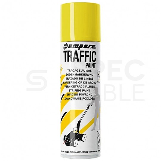 Farba do malowania linii, znakowania jezdni żółta 500ml spray AMPERE TRAFFIC PAINT