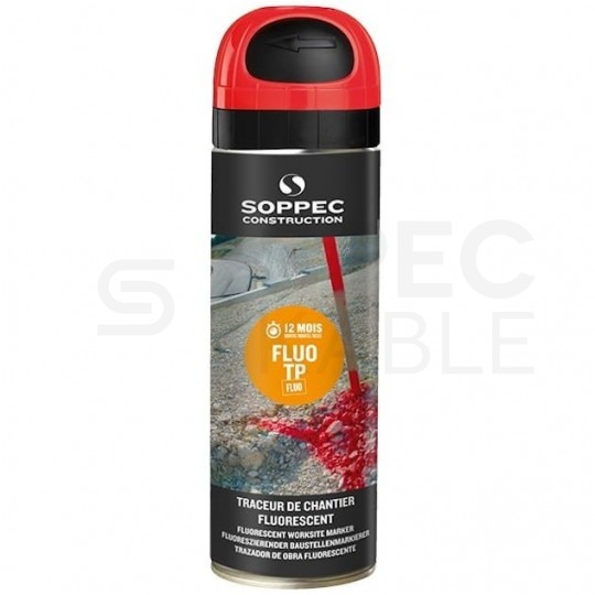 Farba geodezyjna do znakowania czerwona 500ml spray 12 sztuk SOPPEC Fluo T.P.