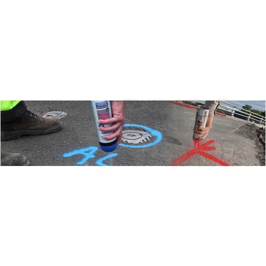 Farba geodezyjna do znakowania niebieska 500ml spray 12 sztuk SOPPEC Track Marker