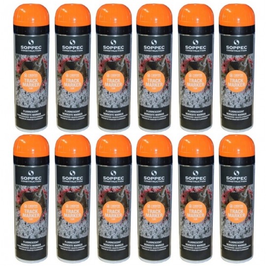 Farba geodezyjna do znakowania pomarańczowa 500ml spray 12 sztuk SOPPEC Track Marker