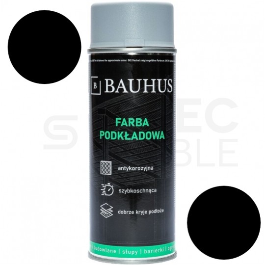 Farba podkładowa antykorozyjna spray czarna 400ml BAUHUS