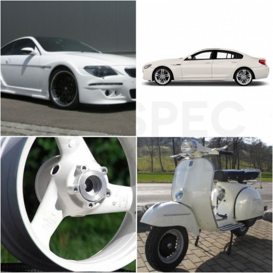 Farba uniwersalna w sprayu biały połysk 400ml BAUHUS