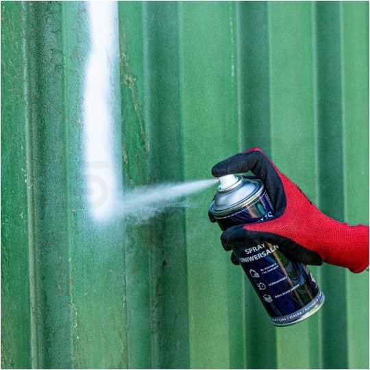 Farba uniwersalna w sprayu biały połysk 400ml BAUHUS