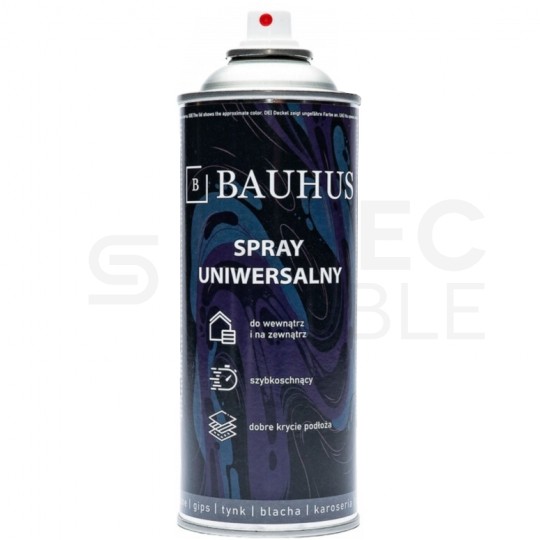 Farba uniwersalna w sprayu czarna matowa 400ml BAUHUS