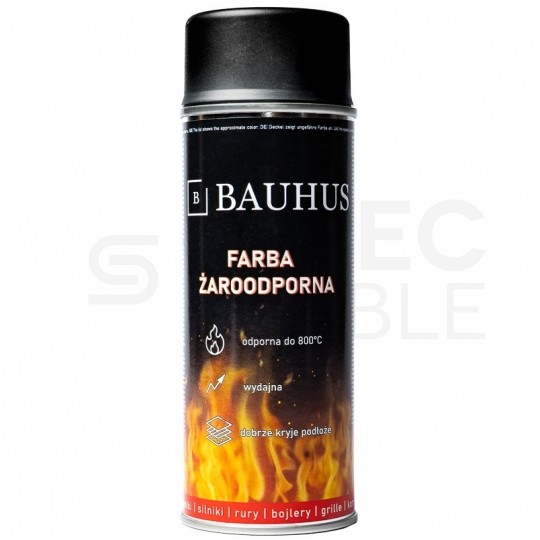 Farba żaroodporna wysokotemperaturowa w sprayu czarna 400ml BAUHUS