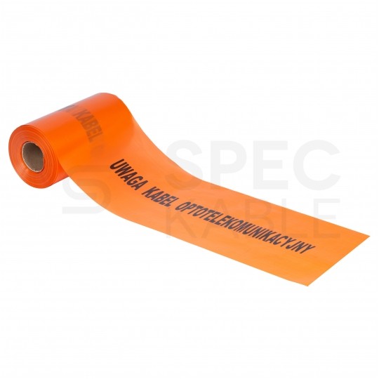 Folia ostrzegawcza do światłowodów POMARAŃCZOWA 10cm x 500m