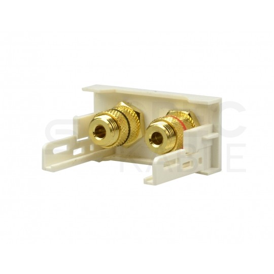 Gniazdo 2x BANAN moduł 1M 22,5x45 biały Mediabox