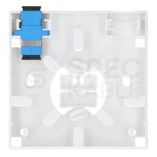 Gniazdo abonenckie światlowodowe FO FTTH na 2 adaptery SC simplex białe + adapter FO SC/UPC