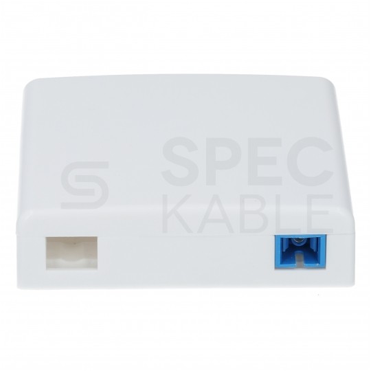 Gniazdo abonenckie światlowodowe FO FTTH na 2 adaptery SC simplex białe + adapter FO SC/UPC