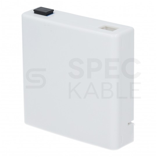 Gniazdo abonenckie światlowodowe FO FTTH na 2 adaptery SC simplex białe + adapter FO SC/UPC